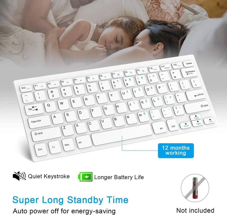 New Wireless Keyboard, Ultra Slim Keyboard with Type-C Converter Compatible Gift - Image 1 of 4