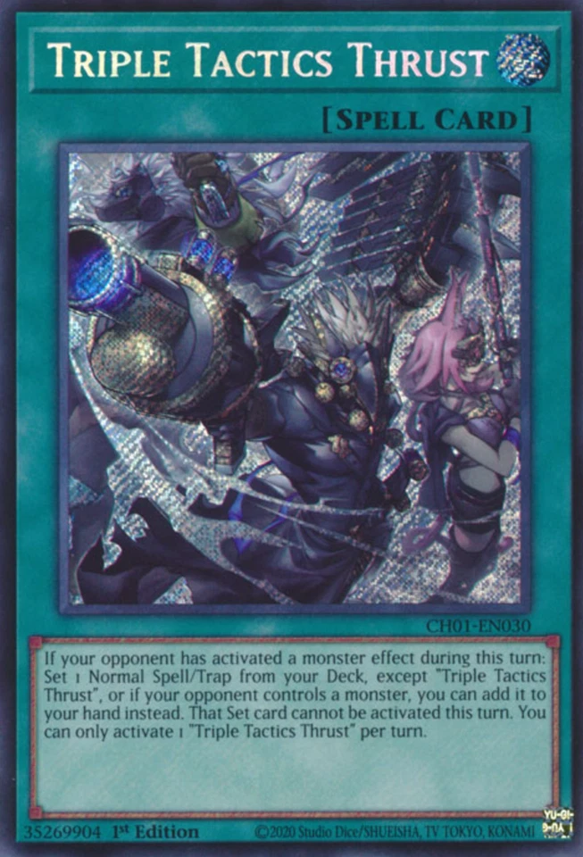 1X NM Triple Tactics Thrust - CH01-EN030 - Secret Rare 1st Edition - Image 1 of 1