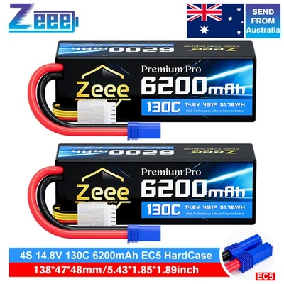 2x Zeee 4S LiPo Battery 6200mAh 14.8V 130C EC5 for RC Car Truck Crawler Monster - image 1 of 4