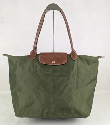 Used Longchamp Le Pliage Bag Green – Classic Nylon Tote, Ships Today! - Image 1 of 4