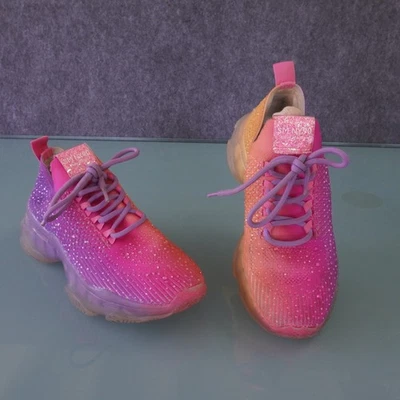 Steve Madden JMISS Niñas 5M Rosa Púrpura Ombre Estrás Brillo Tenis Usadas Foto 1 de 4