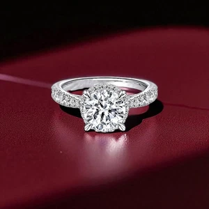 2.10 Ct Round Cut 950 Platinum Diamond Woman Engagement Ring IGI Lab Created - Picture 1 of 11