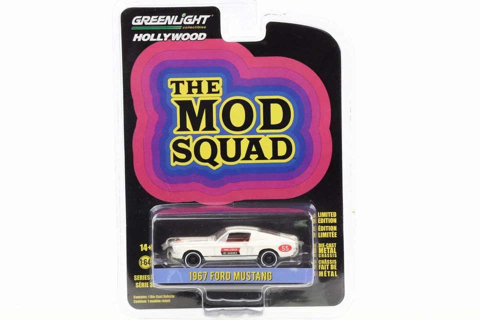 1:64 The Mod Squad 1967 Ford Mustang bianco crema Greenlight Hollywood - Immagine 1 di 1