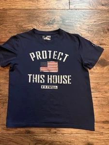 Under Armour Shirt Boys M Loose Fit Crewneck HeatGear Protect This House Kids - Picture 1 of 4