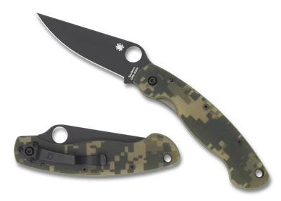 Spyderco Knives Millitary Liner Lock Camo G-10 DLC CPM-S30V C36GPCMOBK - Image 1 of 4