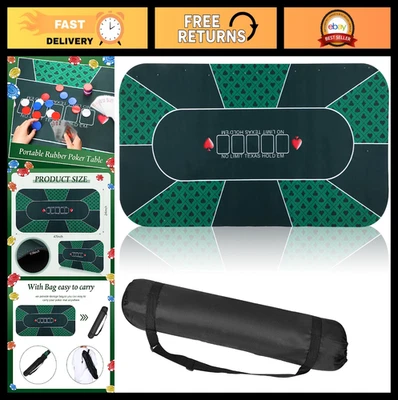 Alfombrilla de póquer portátil 46.5"x23.5" - Cubierta de mesa plegable para Texas Hold'em y Blackja Foto 1 de 4