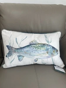 Voyage Maison Trout Ives Water Cobalt Feather Filled Cushion 55x35cm BRAND NEW - Picture 1 of 13