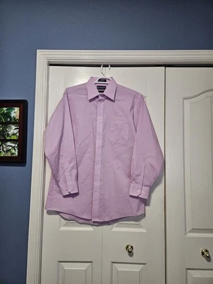 Camisa Stafford Para Hombres Todos los Días Púrpura Rosa Sólida Manga Larga Botón Talla 17 34 35 Foto 1 de 4