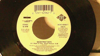 Backstreet Boys,Jive,"All I Have To Give"US,7" 45,1999 PROMO, boy band hit,Mint Foto 1 de 2