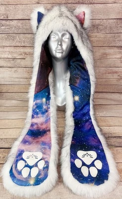 Authentic SpiritHoods Husky Galaxy CE Faux Fur Spirit Hood Hat Rare - Image 1 of 4
