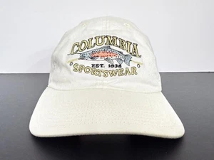 DE COLECCIÓN Columbia Sombrero Gorra Correa Trasera Marfil Pesca Pescador Aire Libre Años 90 Para Hombres - Imagen 1 de 9