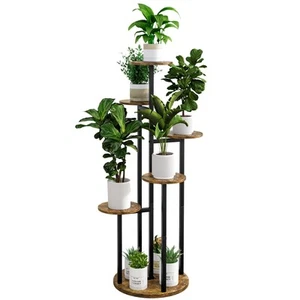 Plant Stand Indoor 6 Tier 9 Potted Multiple Flower Pot Holder for Patio Garde... - Picture 1 of 6