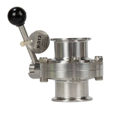 3 Pack 2 Inch  Clamping Sanitary Butterfly Valve w/ Pull Handle Stainless Steel - Image 1 of 4