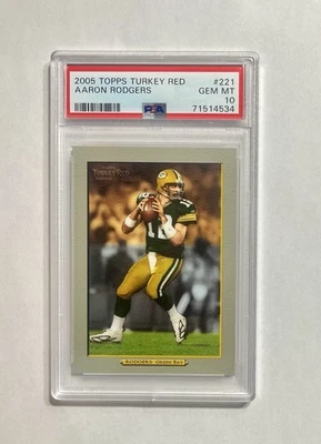 AARON RODGERS 2005 Topps Turkey Red #221 PSA 10 GEM MINT Rookie Card RC Football - Image 1 of 4
