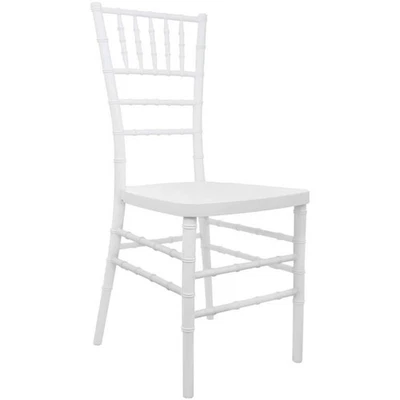 Silla apilable Chiavari tradicional de resina Flash Furniture Advantage en blanco Foto 1 de 4