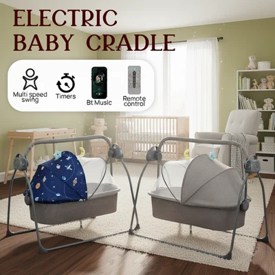 PORIYA Electric Baby Cots Baby Crib Bassinet Swing Bed Bedside Sleeper Baby Bed - image 1 of 4