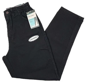 Lee Jeans Womens 8 Short Relaxed Fit Black Side-Elastic Tapered Leg Stretch - Picture 1 of 17