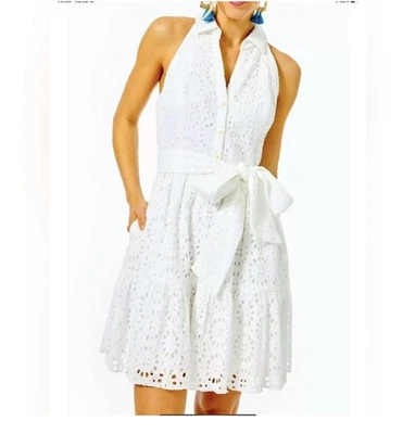 Lilly Pulitzer Trisha Shirtdress Resort White Beach Paradise Eyelet Size 8  NWT - Image 1 of 4