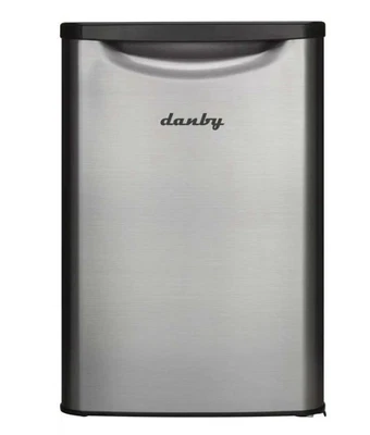 DANDBY STAINLESS STEEL 2.6 cu. ft. COMPACT FRIDGE  NEW - Image 1 of 4
