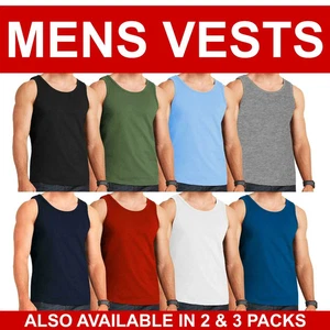 12 PACK MENS VESTS 100% Cotton TANK TOP SUMMER TRAINING GYM TOPS SIZE S-5XL - Picture 1 of 4