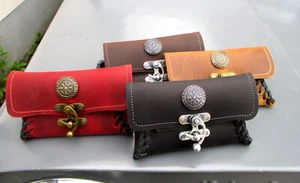 Tabaktasche Leder-Drehertasche Potte mit Hakenverschluss + Zierniete Vegvisier - Bild 1 von 8