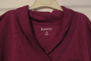 NEW - ROAMAN size 5X 38/40 fuchsia rolled collar long sleeve blouse shirt top - Picture 1 of 7