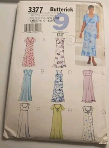 Vestidos Butterick 3377 Misses/Petite 9 fáciles de coser NUEVOS SIN CORTAR talla 8 a 12 - Imagen 1 de 2