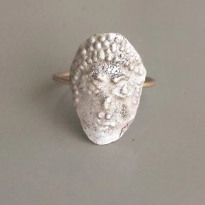Handmade Ring 14K Gold and silver Chasing - Picture 1 of 6
