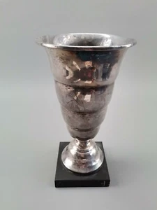 Pokal Gefäß Metall Blech fester Fuß Stein nicht personalisiert H= 26,5 cm D=14cm - Bild 1 von 11