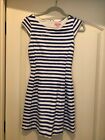 Lilly Pulitzer Royal Blue And White Cap Sleeve Knit Dress   Womens Size Xs   Euc