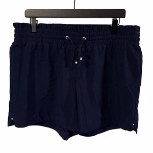 Soho Apparel Damen Größe Large einfarbig blau Kordelzug Stretch Taille Shorts - Bild 1 von 3