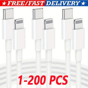 Fast Charger Cable Type USB C PD Cord to For iPhone 14 13 12 11 Pro Max XR lot