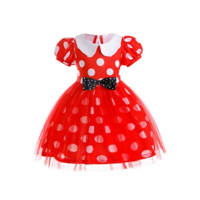 Vestido de princesa Minnie ponto arco cosplay festa de aniversário infantil bebê menina 1-6 anos - Imagem 1 de 4