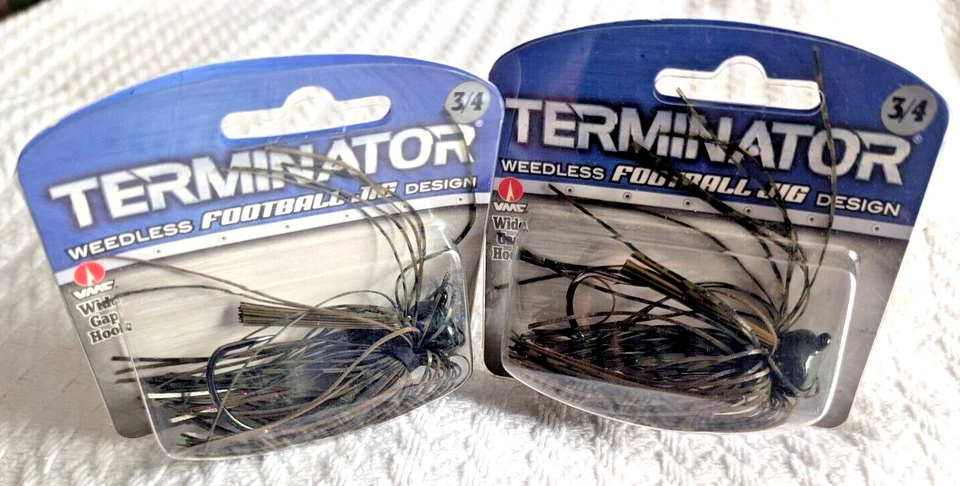 NEW Terminator Weedless Football Jig. 3/4 OZ. Green Pumpkin Orange Combo - Image 1 of 4