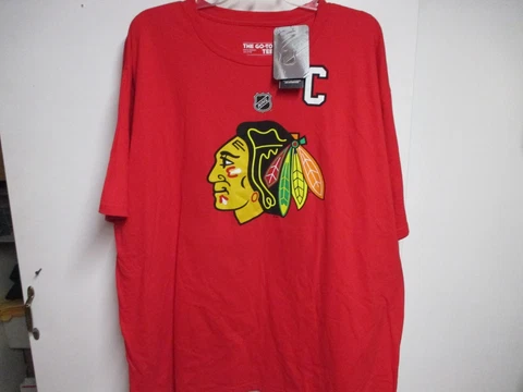 CHICAGO BLACKHAWKS "JOHNATHAN TOEWS #19" ADIDAS PLAYERS T SHIRT (XXL) RED NWT Cover