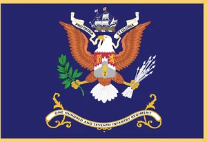 Banderas rectangulares - 107º Regimiento de Infantería - Bandera PRO PATRIA ET GLORIA con flecos - Imagen 1 de 1