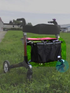 NEU Rollator Tasche RoLa Schwarz Reflektoren Made in Germany passt an viele  - Bild 1 von 9