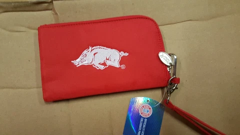 Arkansas Razorbacks HOGS ID Wallet Wristlet Cell Phone Case Charm 14 Purse SEC Cover