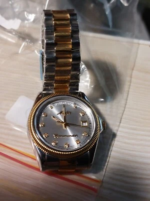 vintage Mido Commander Automatic day date Stainless Steel Watch 8259 diamond NOS - image 1 of 4