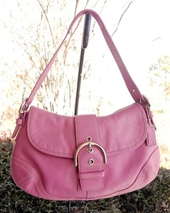 Coach 9248 MEDIUM Vintage Barbie Pink Y2K Soho Flap Leather Shoulder Bag - Picture 1 of 19