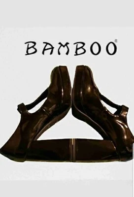 BOMBAS MARY JANE CHAROL NEGRO BRILLANTE CORREA EN T BAMBÚ GÓTICO LOLITA COSPLAY Foto 1 de 4