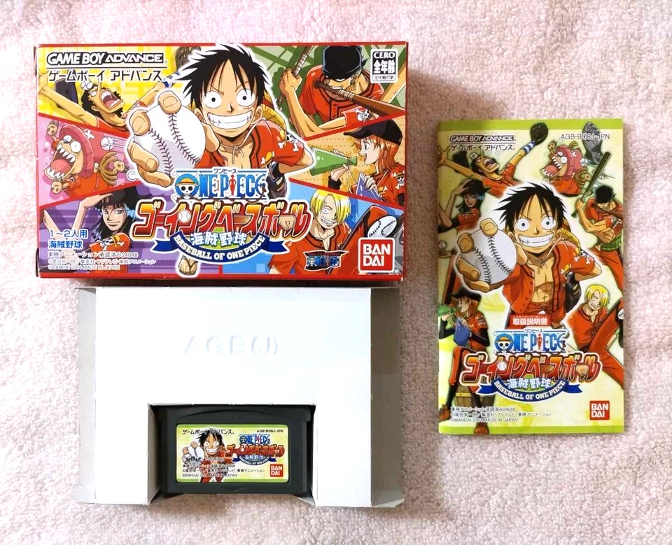 GBA One Piece Going Baseball GameBoy Advance Japan CIB Complete Box by Bandai - Image 1 of 4