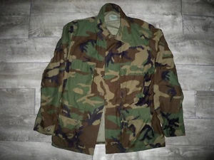 US Army Woodland Camo Jacket Coat Military Clothes Uniform Large Regular Vintage - Picture 1 of 8