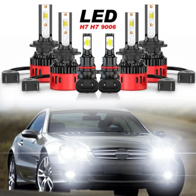 For Mercedes-Benz SL500 2003-2006 White LED Headlights & Fog Light Bulbs Kit - Изображение 1 из 4