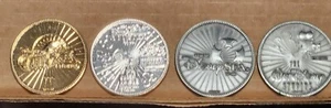 Lot Of 4 Early 2000s Disney Parks Opening Medallions/Coins, Gold Silver Pewter - Picture 1 of 2