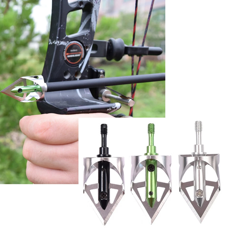 HS-OUTDOOR 3X Broadheads 100gr Arrowheads Tips for Archery Bow Target Outdoor Hunting