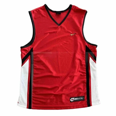 Vintage Nike Air Embroidered Swoosh Red Basketball Tank Top Mens Sz Medium Vtg - Image 1 of 4