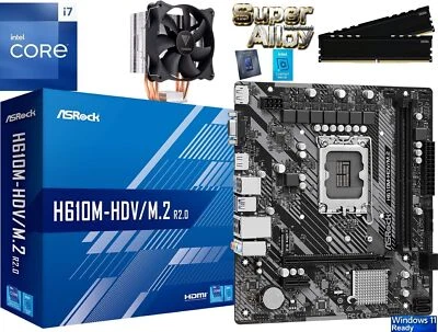 PC Aufrüstkit Intel Core i7-14700KF bis 64GB DDR4 mit TPM 2.0 ASRock H610M - Bild 1 von 4