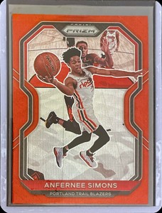 2020-21 Panini Prizm: Anfernee Simons - Red Shimmer Prizm #24