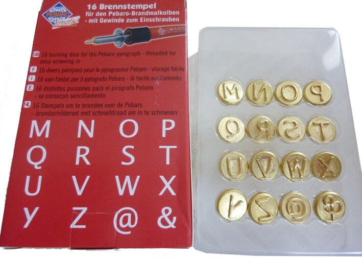 Timbri per pirografo lettere da M a Z per scrivere con il pirografo. Pirografia - Immagine 1 di 1